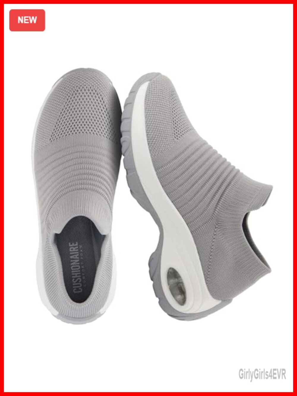 CUSHIONAIRE Womens Slip On Sneakers Breathable Mesh Platform Walking Shoes